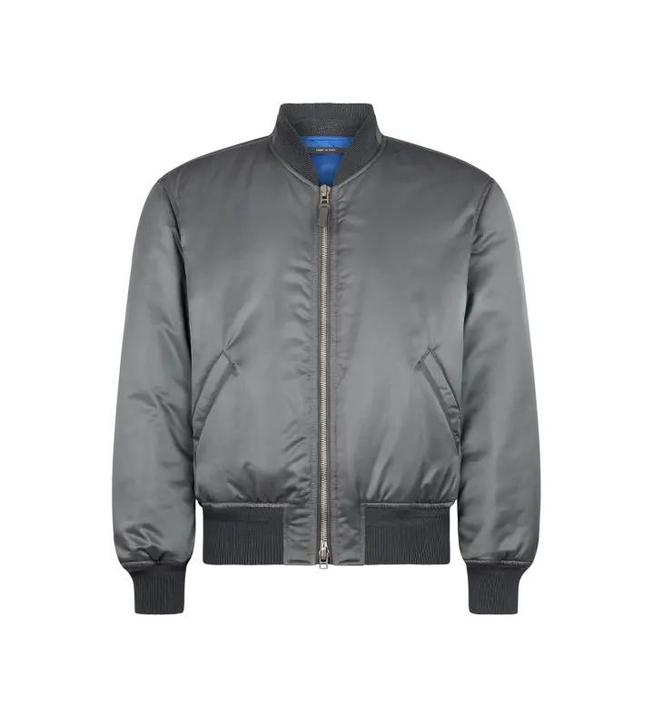 SILK SATIN BOMBER COMBO GREY & BLUE online